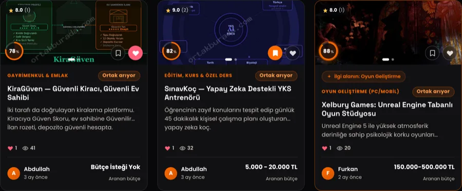 Keşfet sayfasında yayındaki ortak arama ilanları